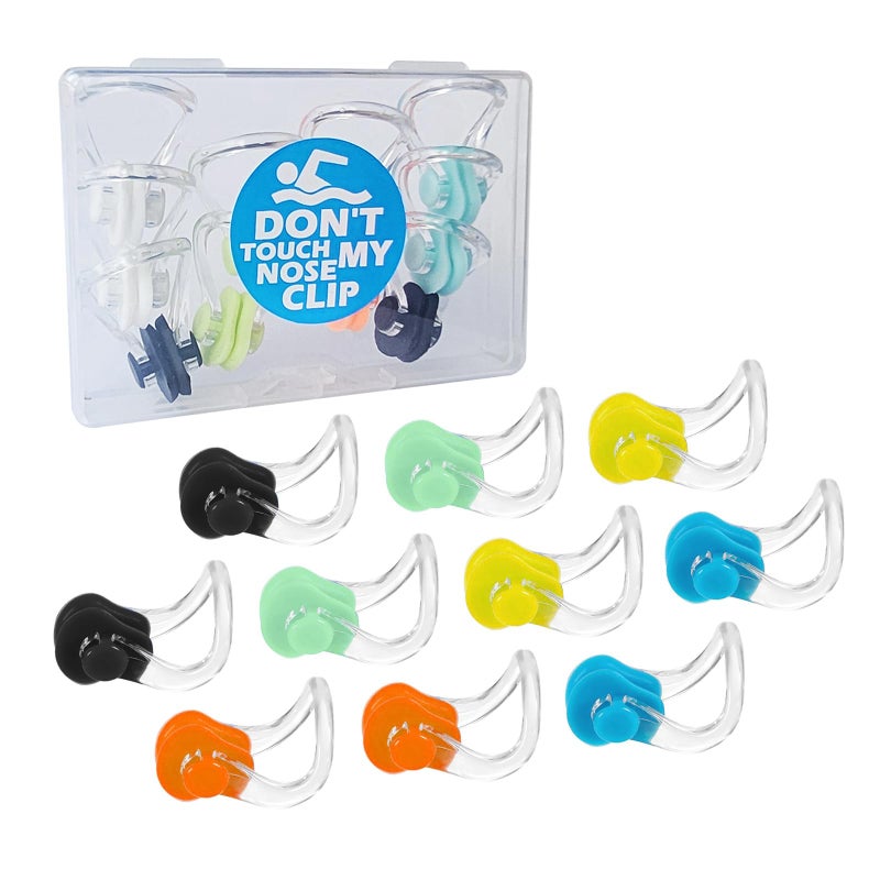 Linwnil 10Pcs Nose Clip for Swimming Nose Plugs for Kids and Adults Multi-Color - Image 1